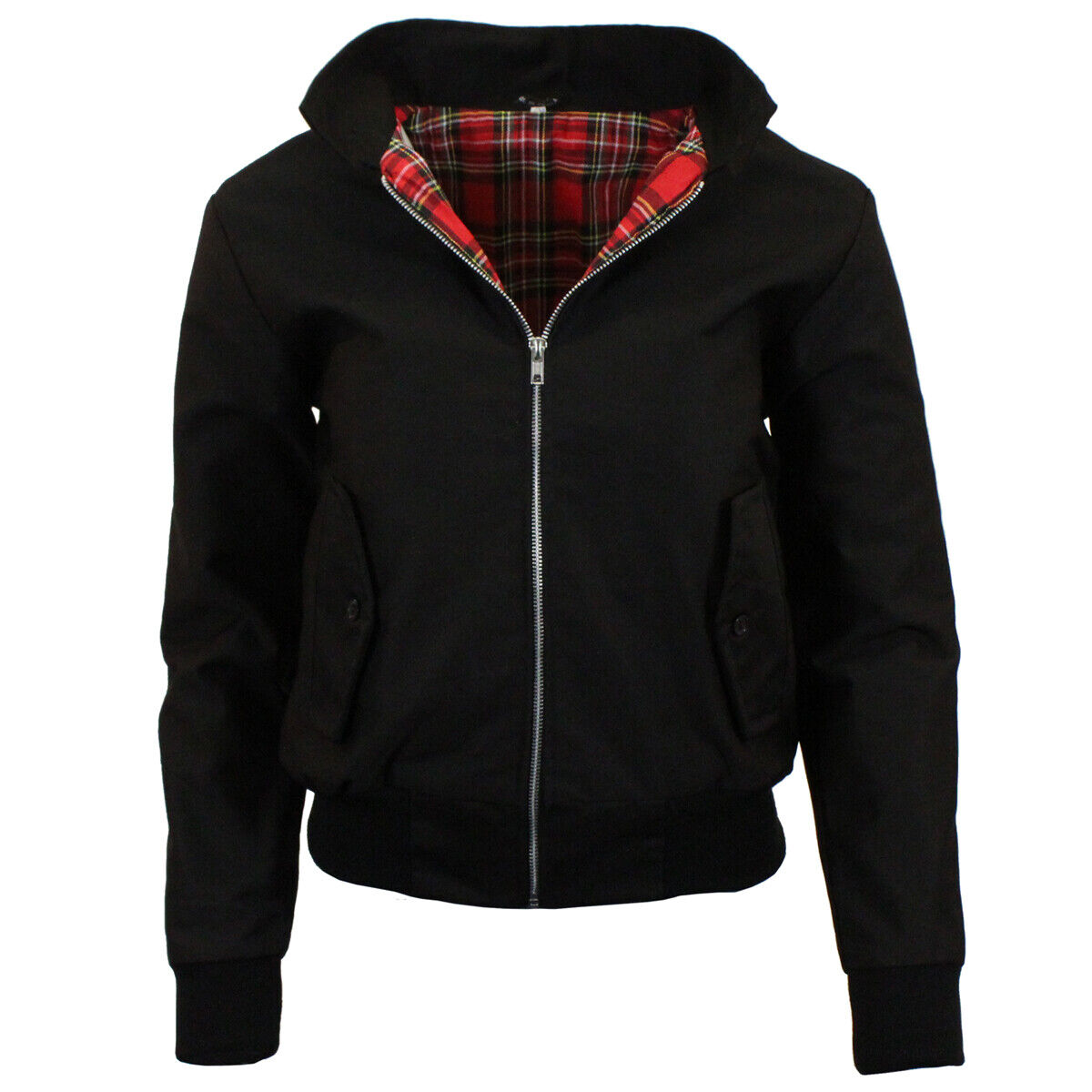 Ladies Classic Vintage Scooter Harrington Bomber Jacket | Tartan Lined | Biker