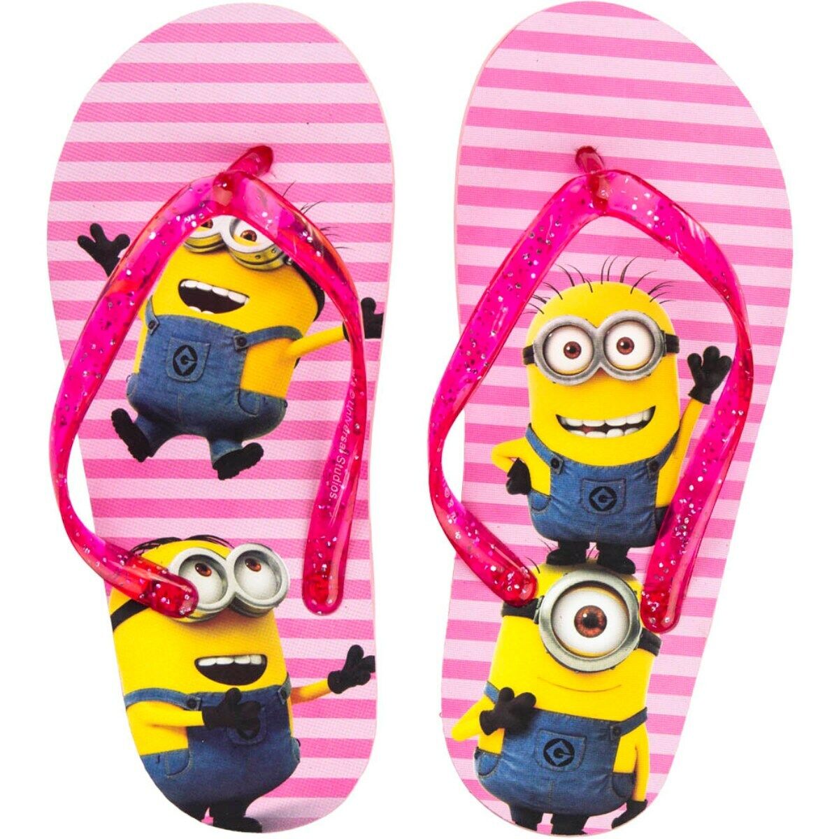 Kids Girls Licenced Minions Flip Flop 'You are 1 in a Minion' Outdoor Beach