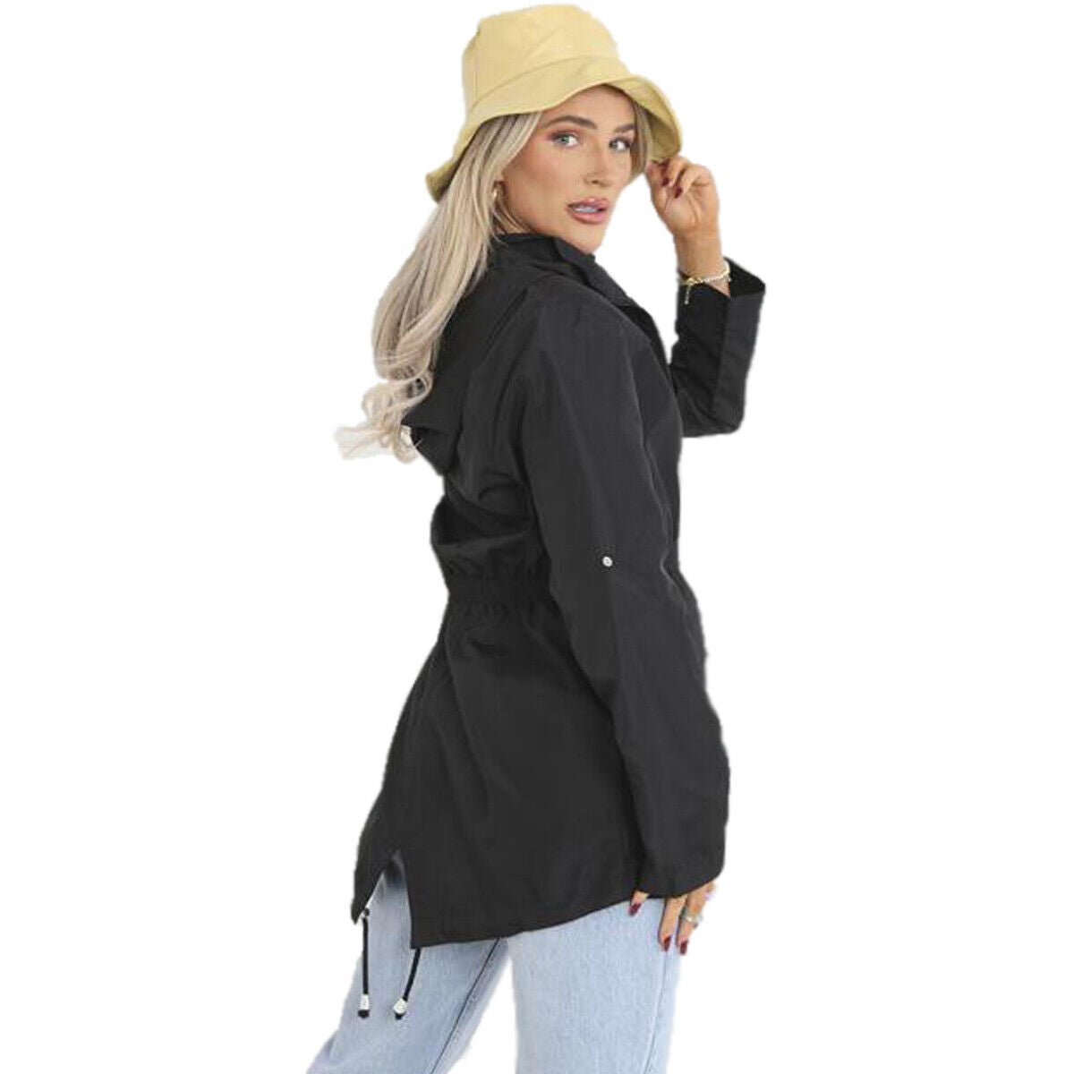 Ladies Brave Soul RAVEPLAIN Regular & Plus Size Showerproof Mac Detachable Hood