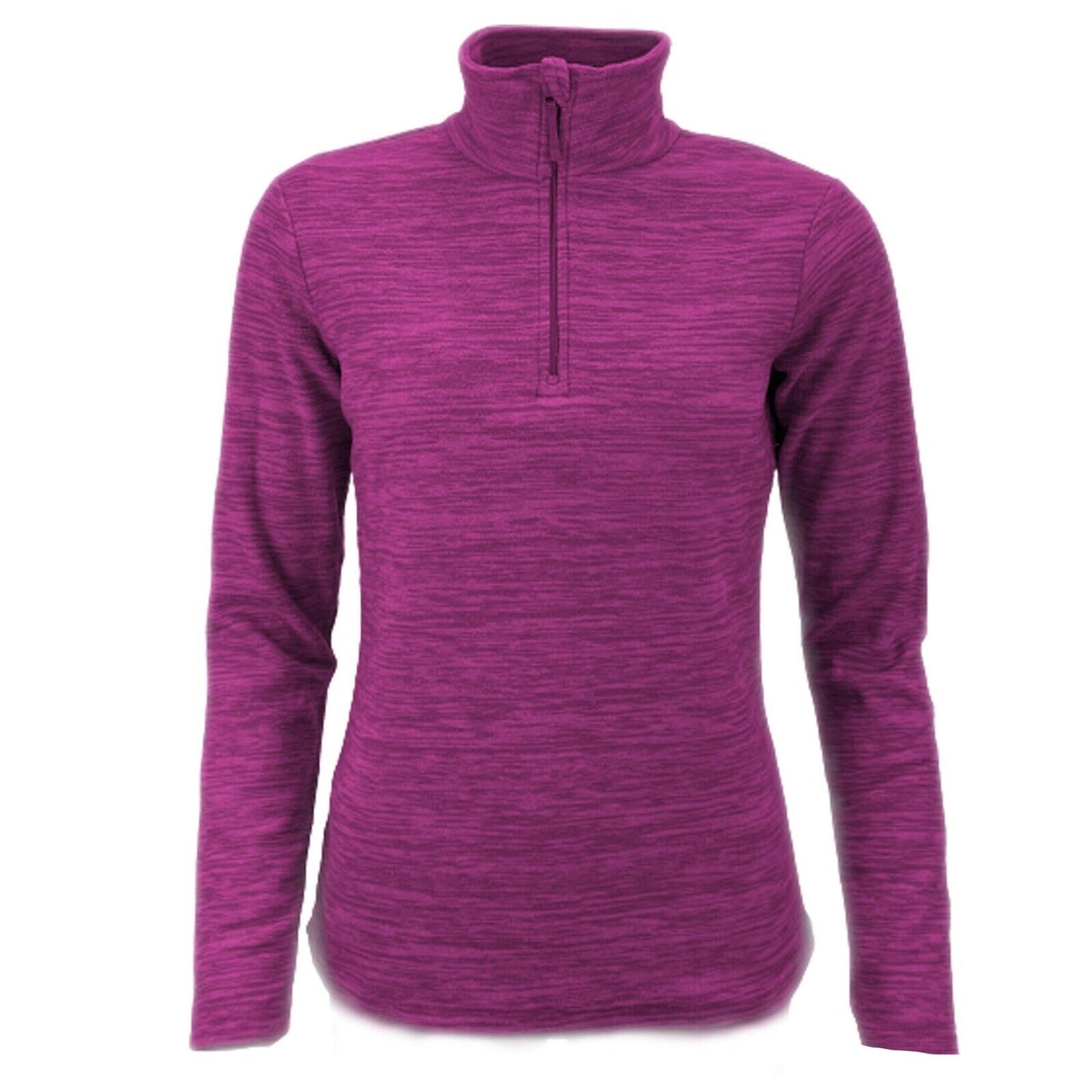 Women’s Melange Zip Neck Lightweight Fleece Top | Microfleece Warm Baselayer