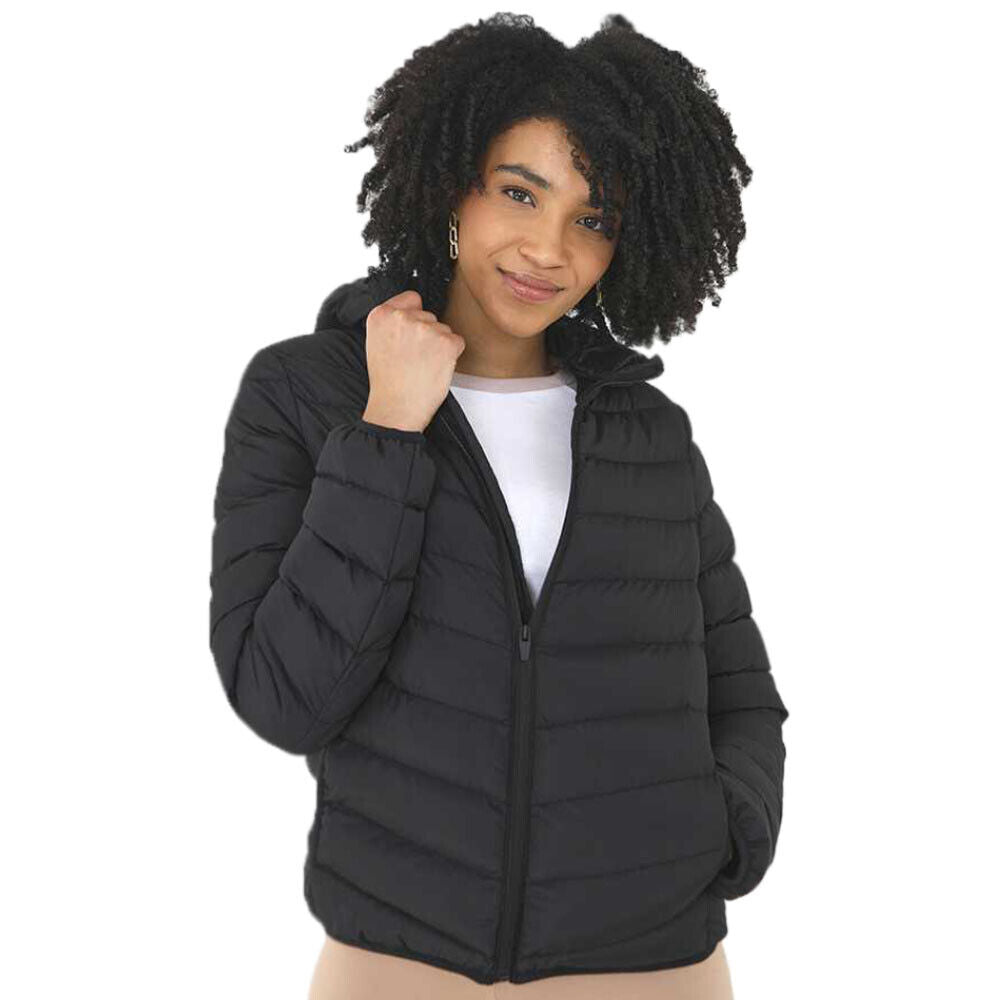 Ladies Brave Soul Grant Padded Hooded Puffer Jacket with DTM Trims