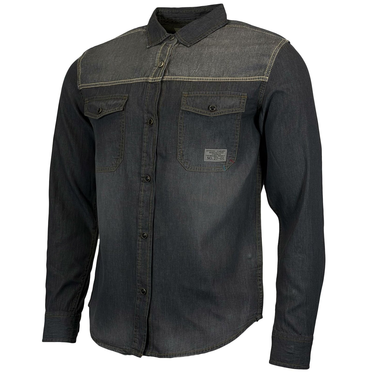 Mens Jack South Long Sleeved Contrast Denim Shirt