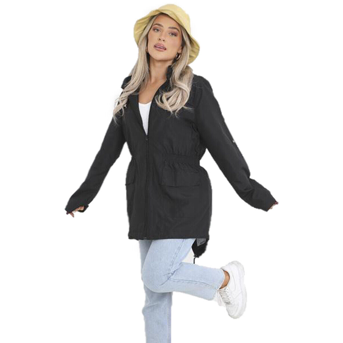 Ladies Brave Soul RAVEPLAIN Regular & Plus Size Showerproof Mac Detachable Hood
