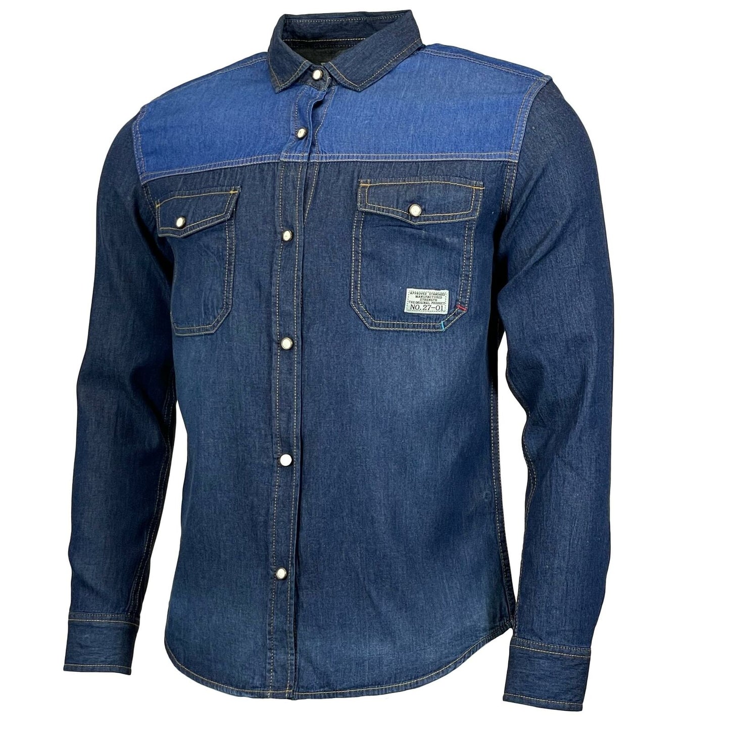 Mens Jack South Long Sleeved Contrast Denim Shirt