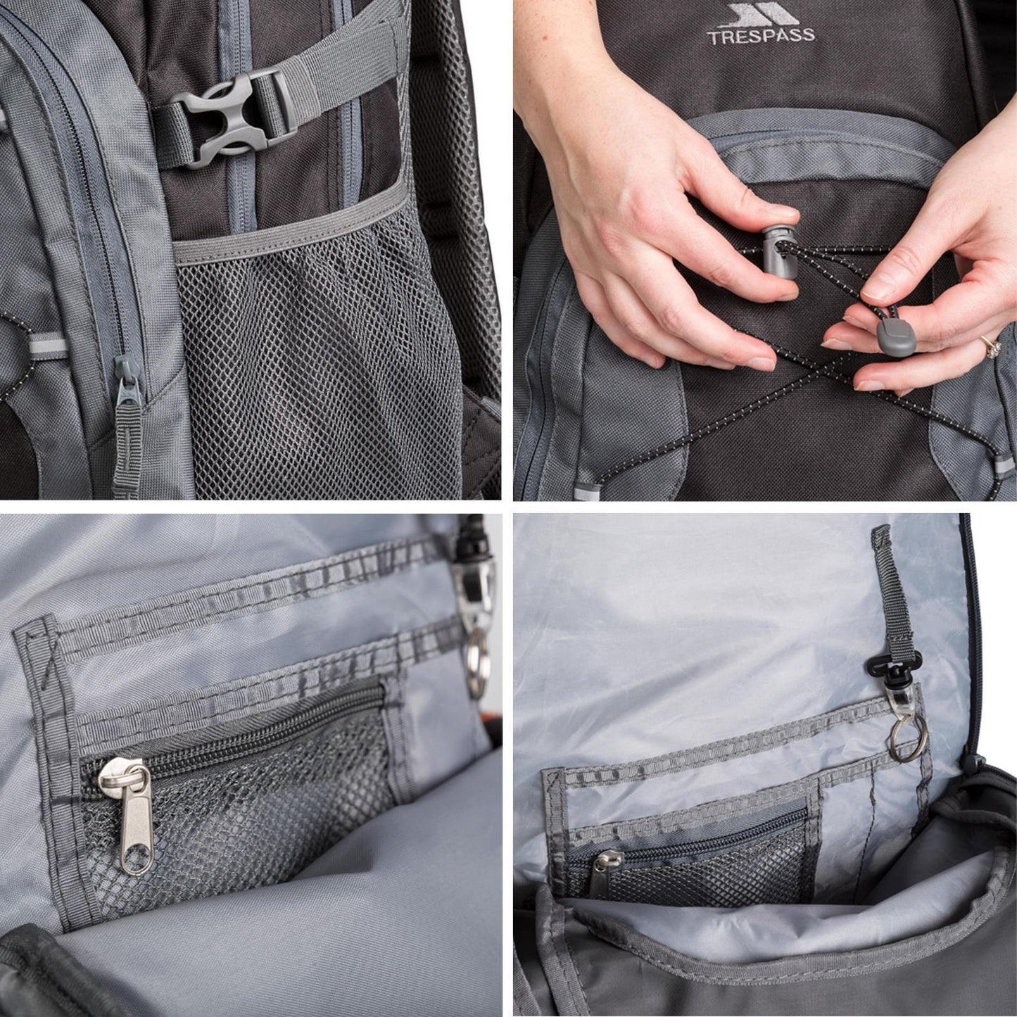 Trespass Albus 30L Casual Backpack Rucksack Camping Hiking Trekking Work Bag