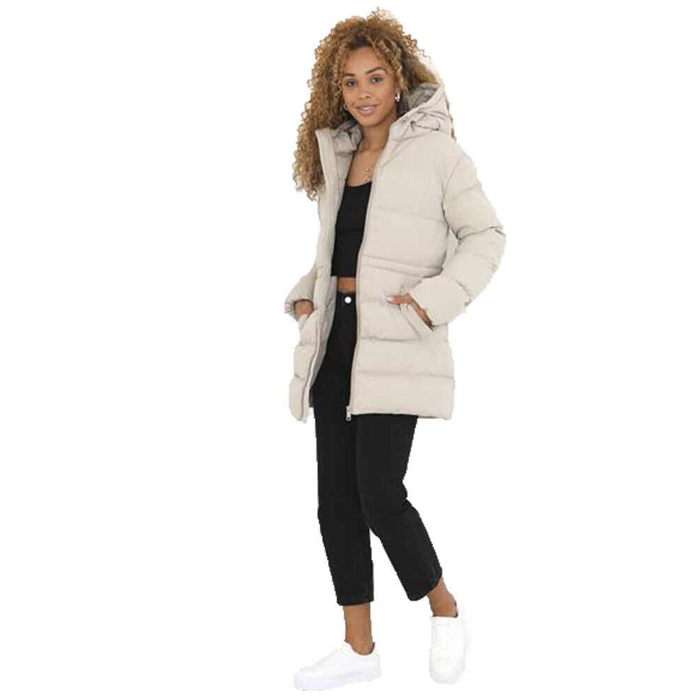 Ladies Brave Soul Dominica Padded Hooded Thigh Length Winter Warm Jacket