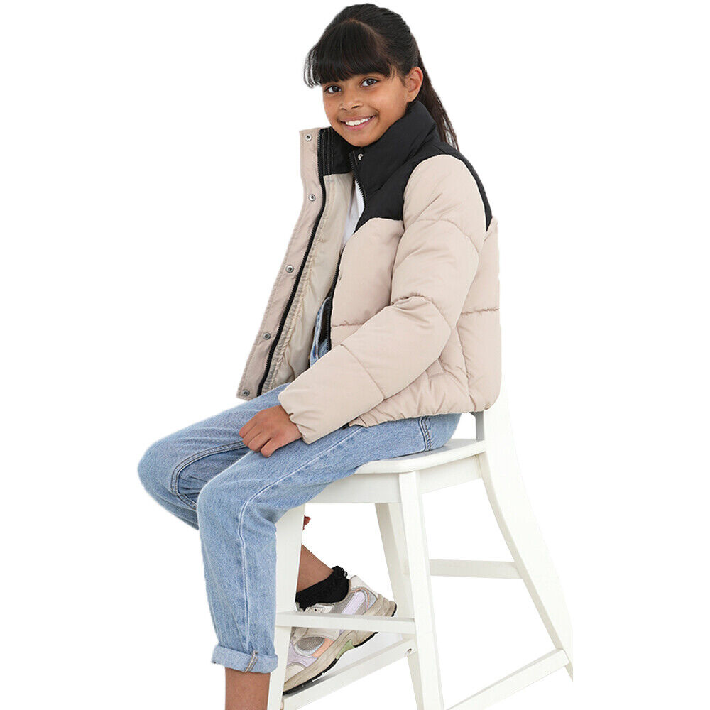 Girls Brave Soul Thailand Contrast Padded Coat - Winter Warm Puffer Jacket