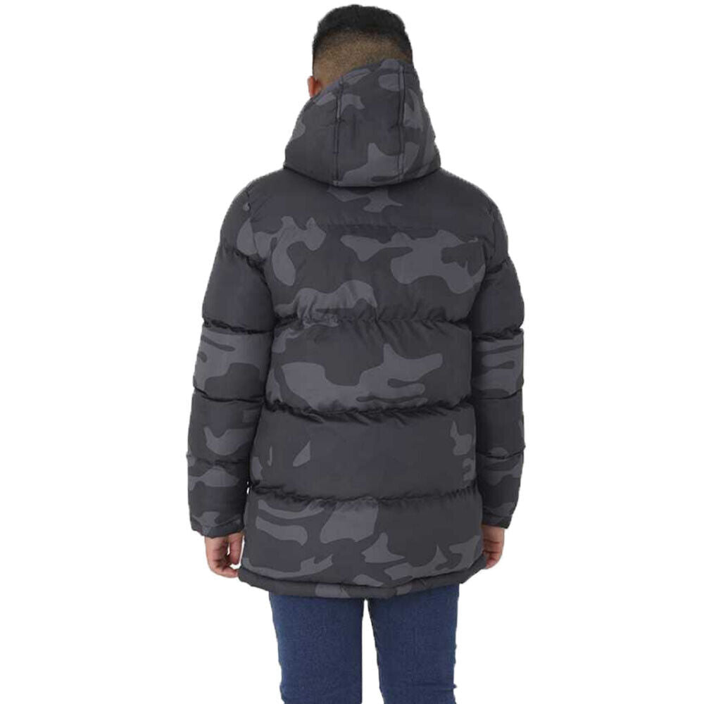 Boys Brave Soul Oakwood Camo Hooded Puffer Padded School Jacket