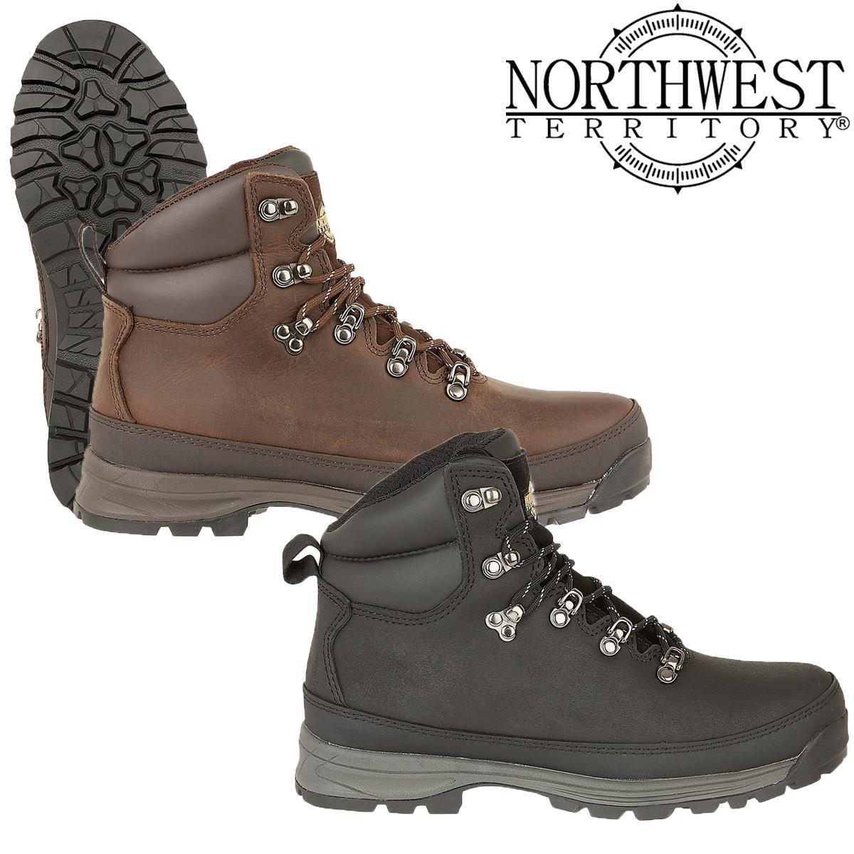 Mens Northwest Territory Pelly Leather Top Waterproof Hiking Walking Boots