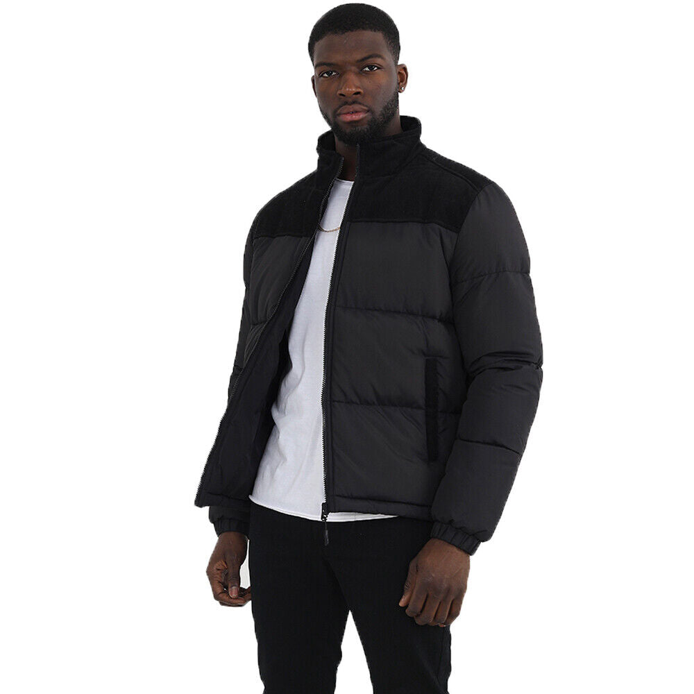 Mens Brave Soul Daviscord Padded Jacket with Black Cord Contrast