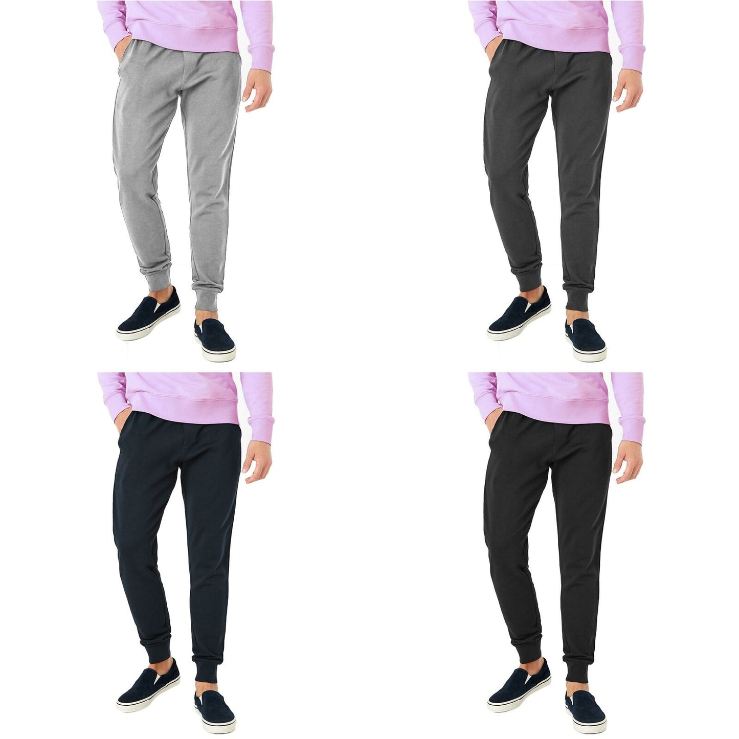 Mens Slim Fit Cuffed Joggers Jogging Bottoms Fleece Cotton Sweatpants