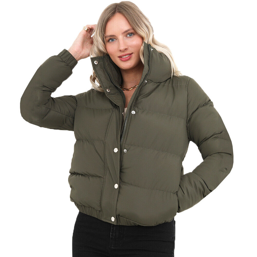 Ladies Brave Soul SLAY Padded Short Length Puffer Jacket with Large Collar