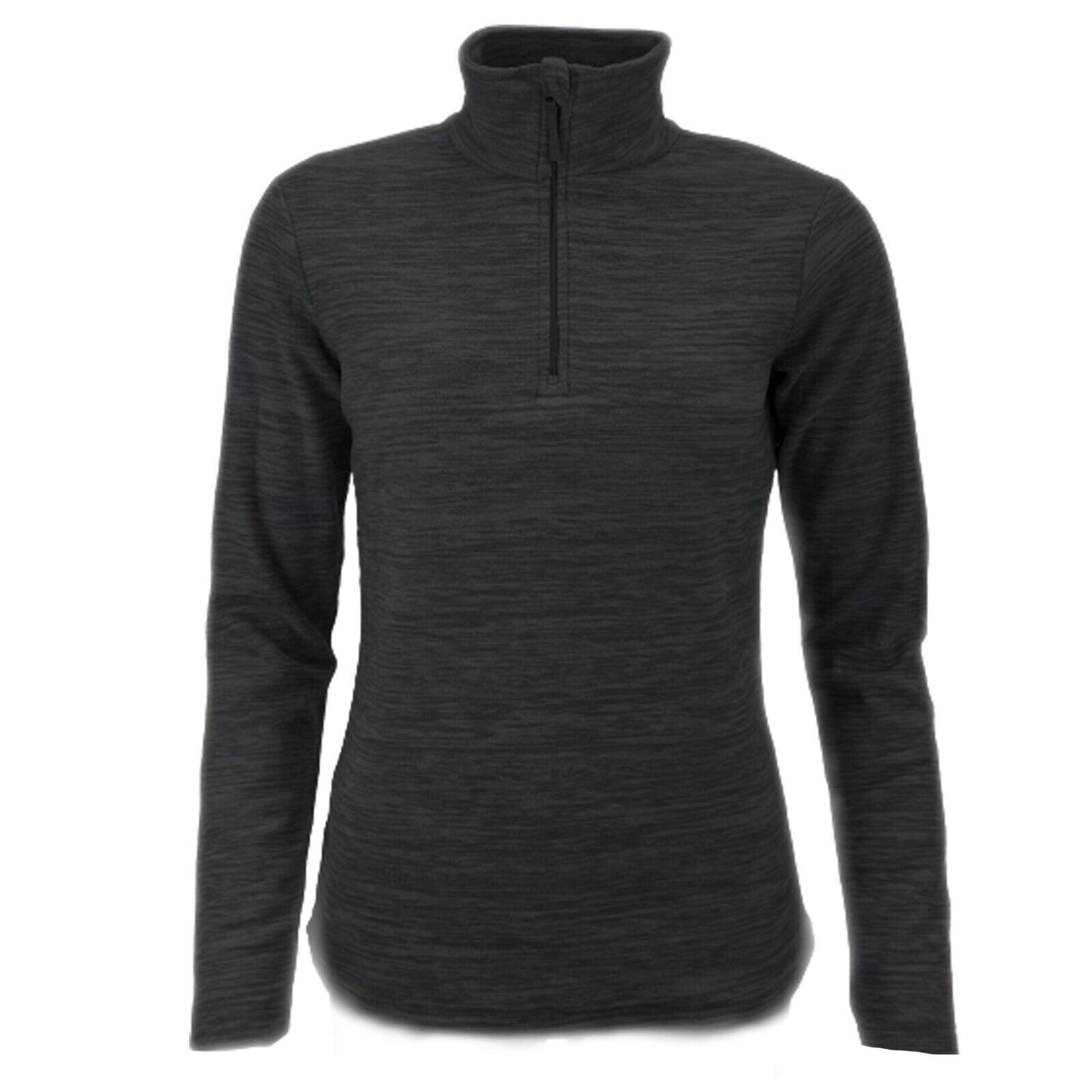 Women’s Melange Zip Neck Lightweight Fleece Top | Microfleece Warm Baselayer