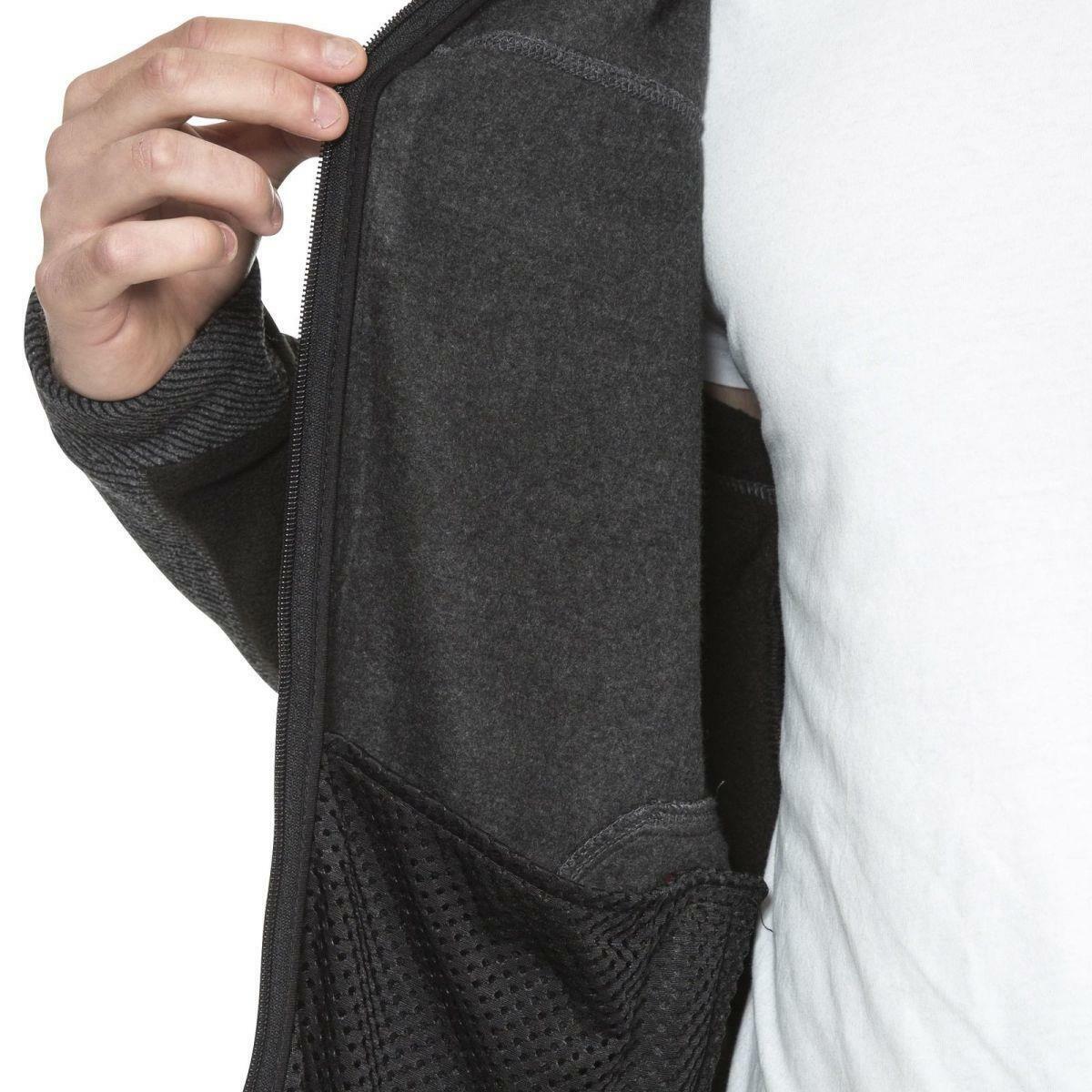 Mens Trespass Jynx Heavyweight Full Zip Fleece Jacket with Rib Effect