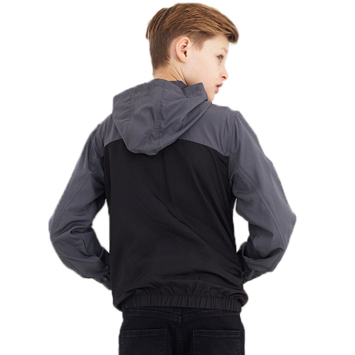 Kids Boys Brave Soul Ashblock Lightweight Windrunner Hooded Jacket