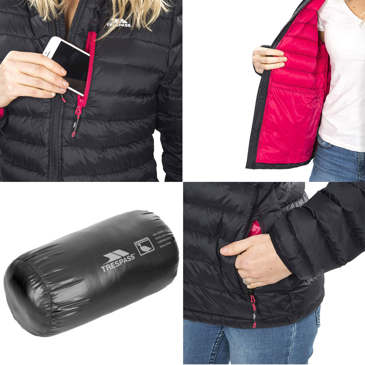 Trespass Ladies Arabel Lightweight Down Jacket with Pouch | Puffer Style