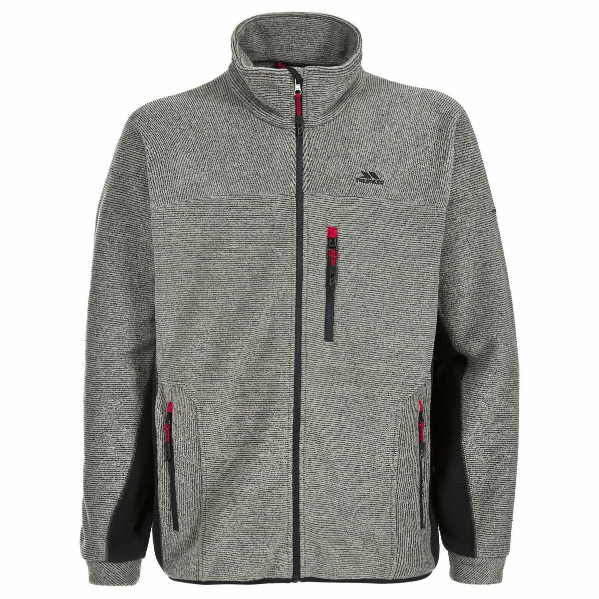 Mens Trespass Jynx Heavyweight Full Zip Fleece Jacket with Rib Effect