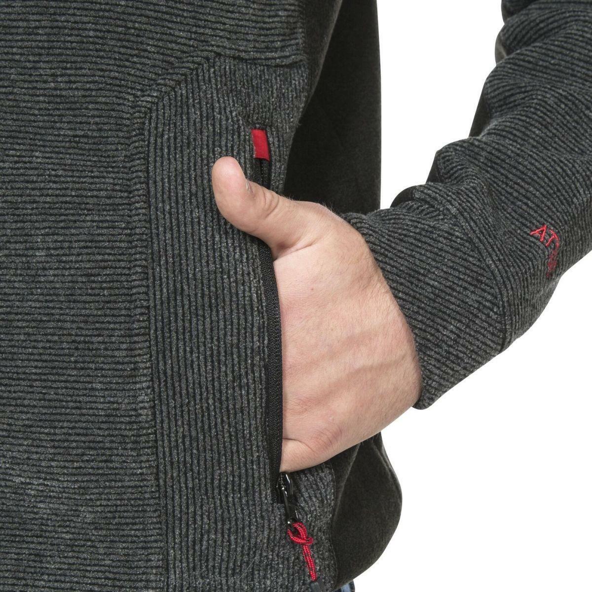 Mens Trespass Jynx Heavyweight Full Zip Fleece Jacket with Rib Effect