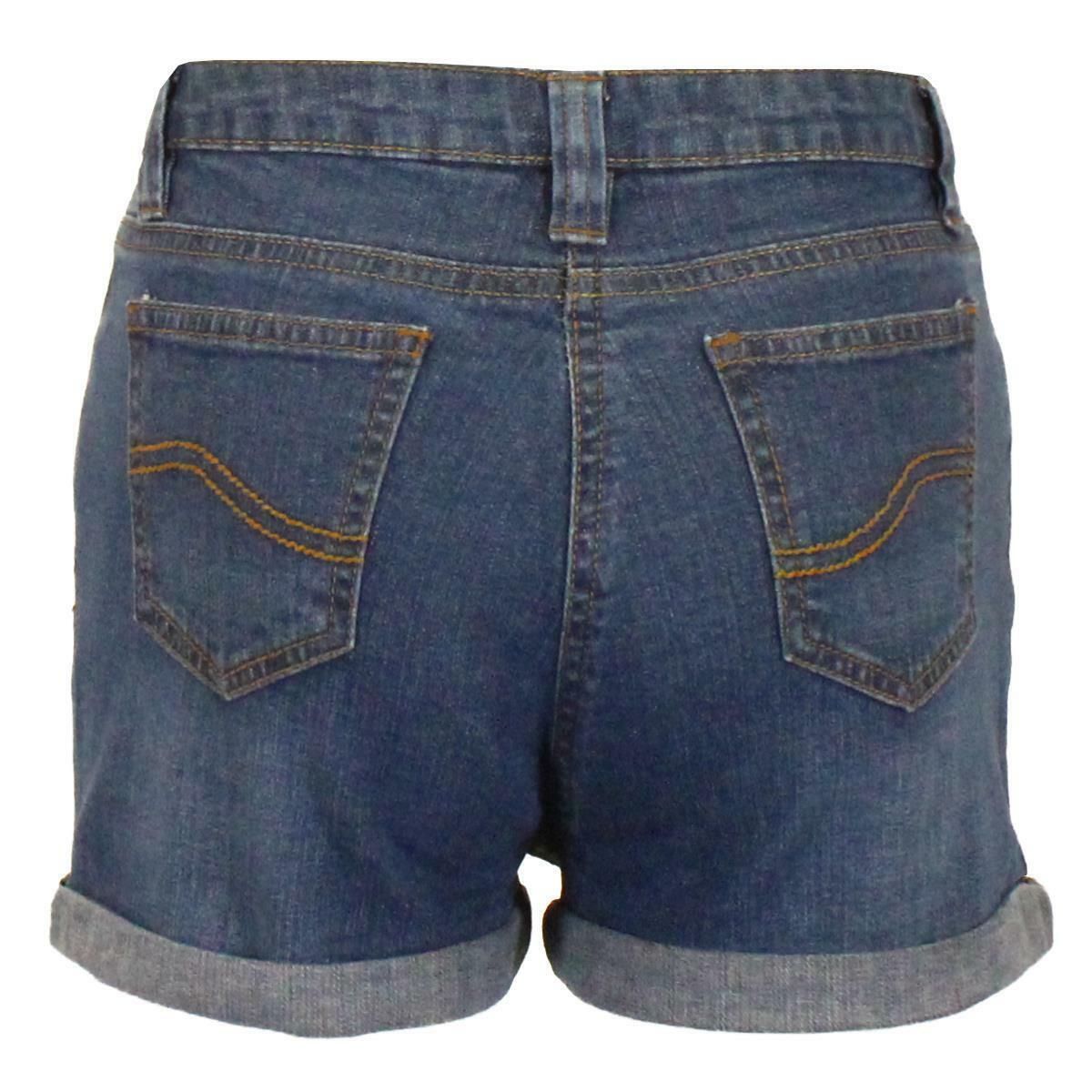 Girls Kids Denim Shorts Multipocket Rolled Hem Sand Blasted Jeans Hot Pants