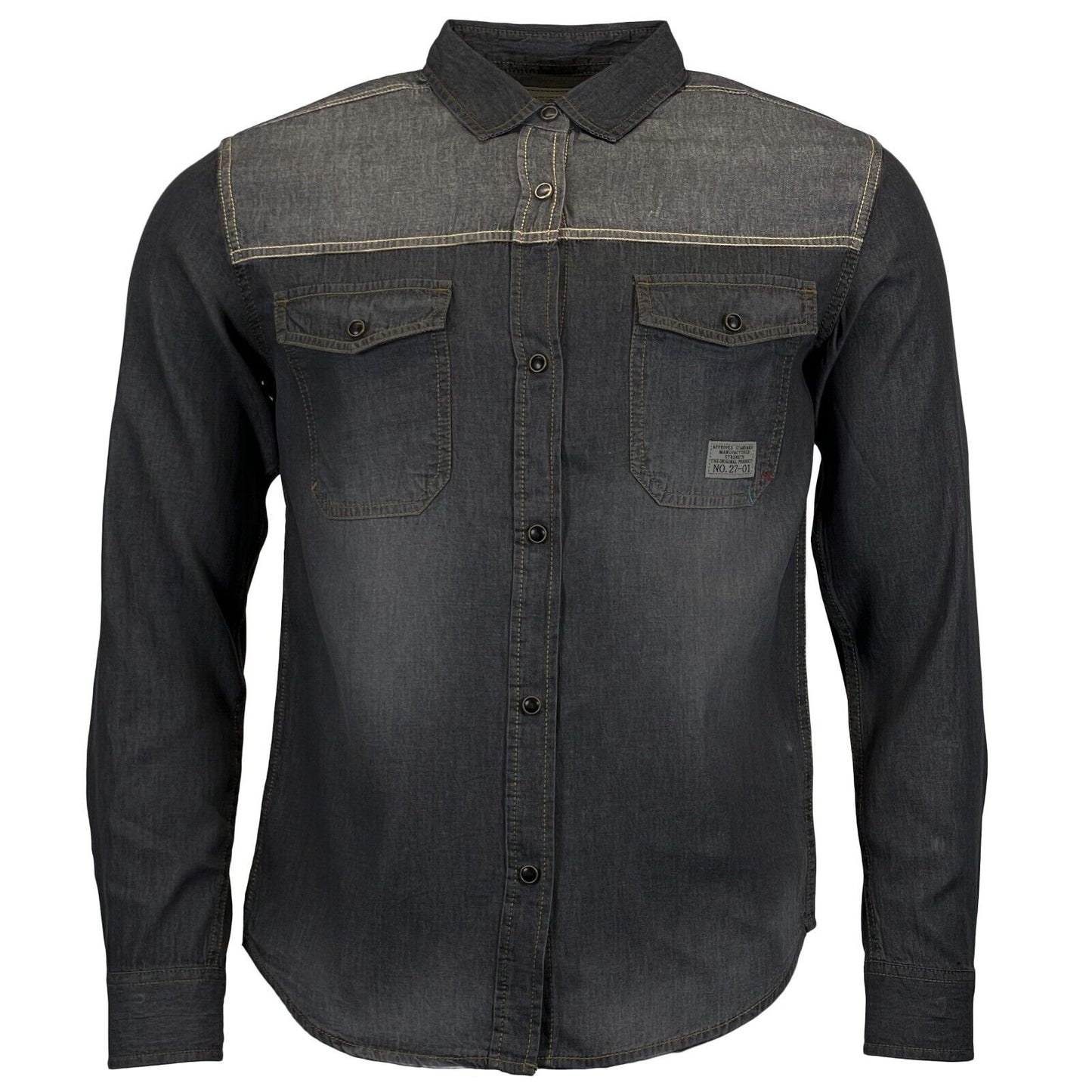 Mens Jack South Long Sleeved Contrast Denim Shirt
