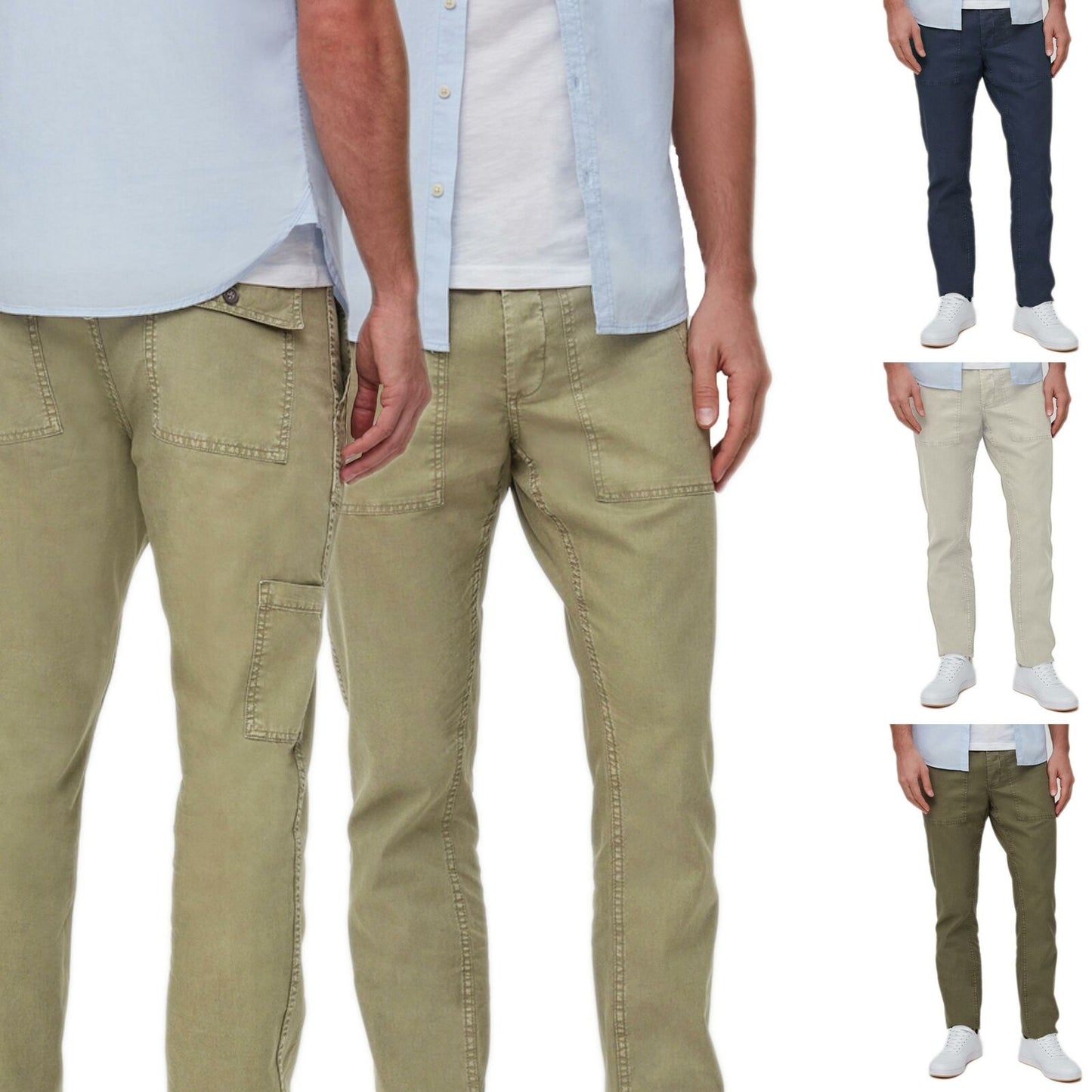 Mens Casual Linen Blend Trousers