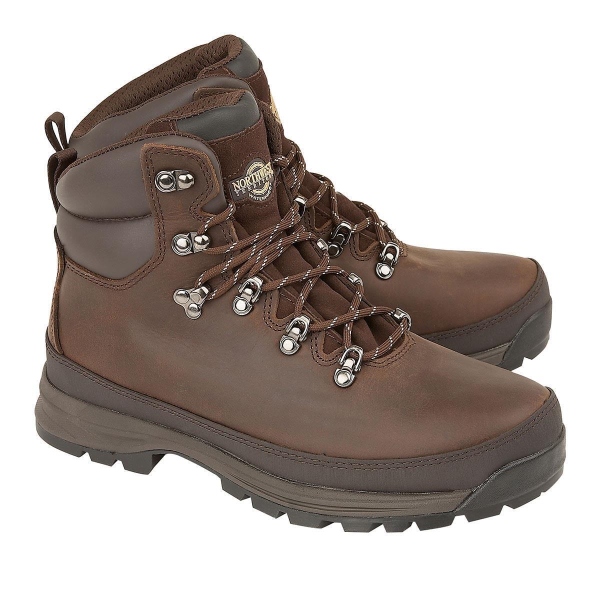 Mens Northwest Territory Pelly Leather Top Waterproof Hiking Walking Boots