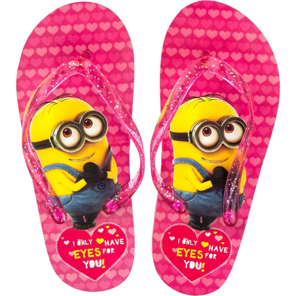 Kids Girls Licenced Minions Flip Flop 'You are 1 in a Minion' Outdoor Beach