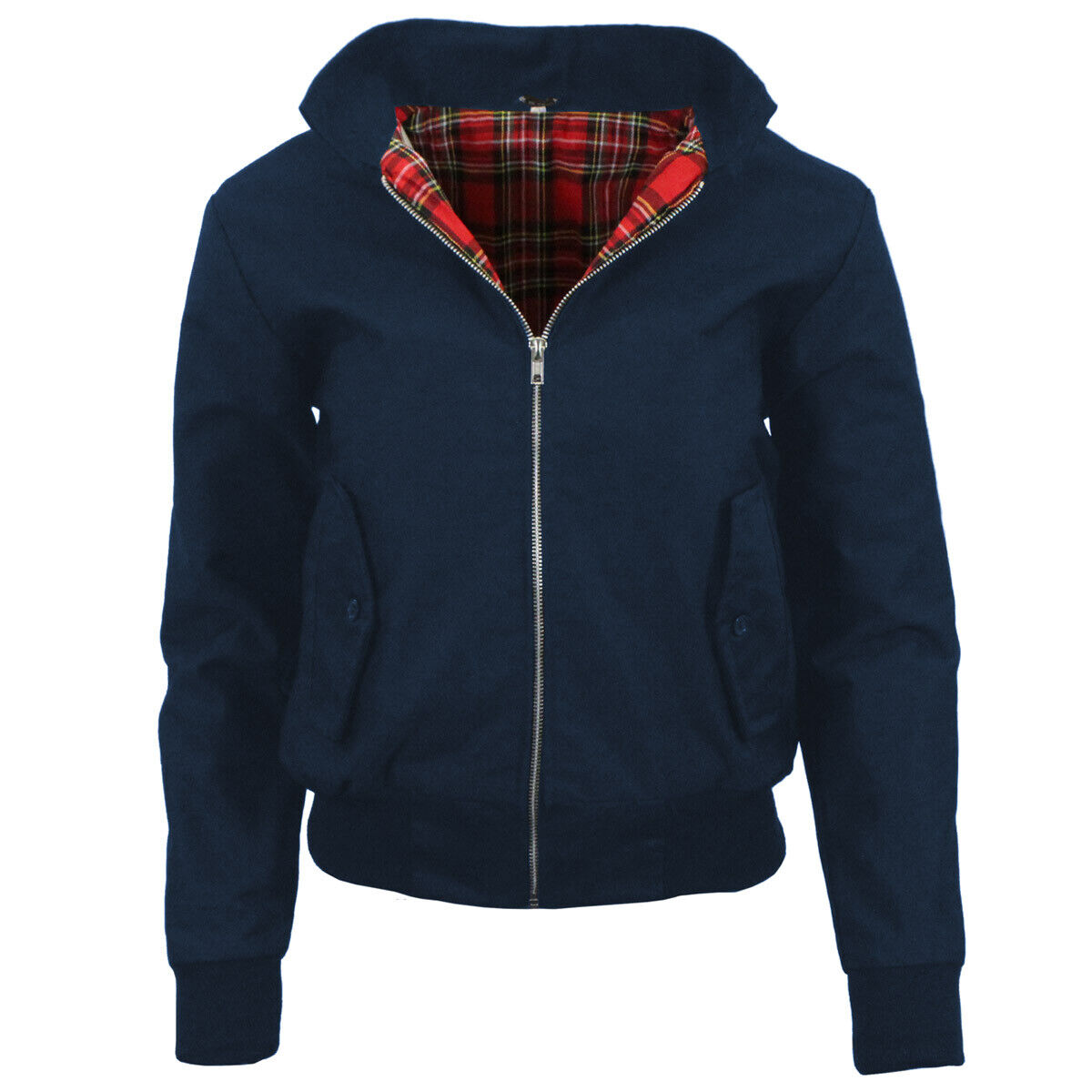 Ladies Classic Vintage Scooter Harrington Bomber Jacket | Tartan Lined | Biker