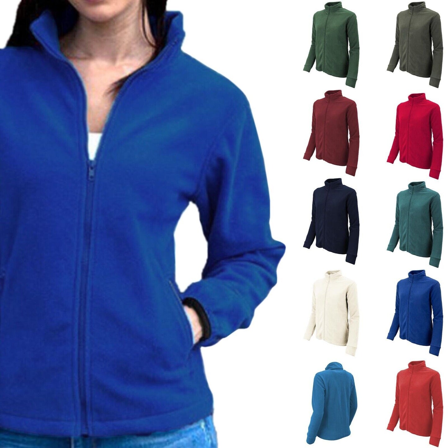 Ladies Zip Micro Fleece Jacket Lightweight Fleece Top
