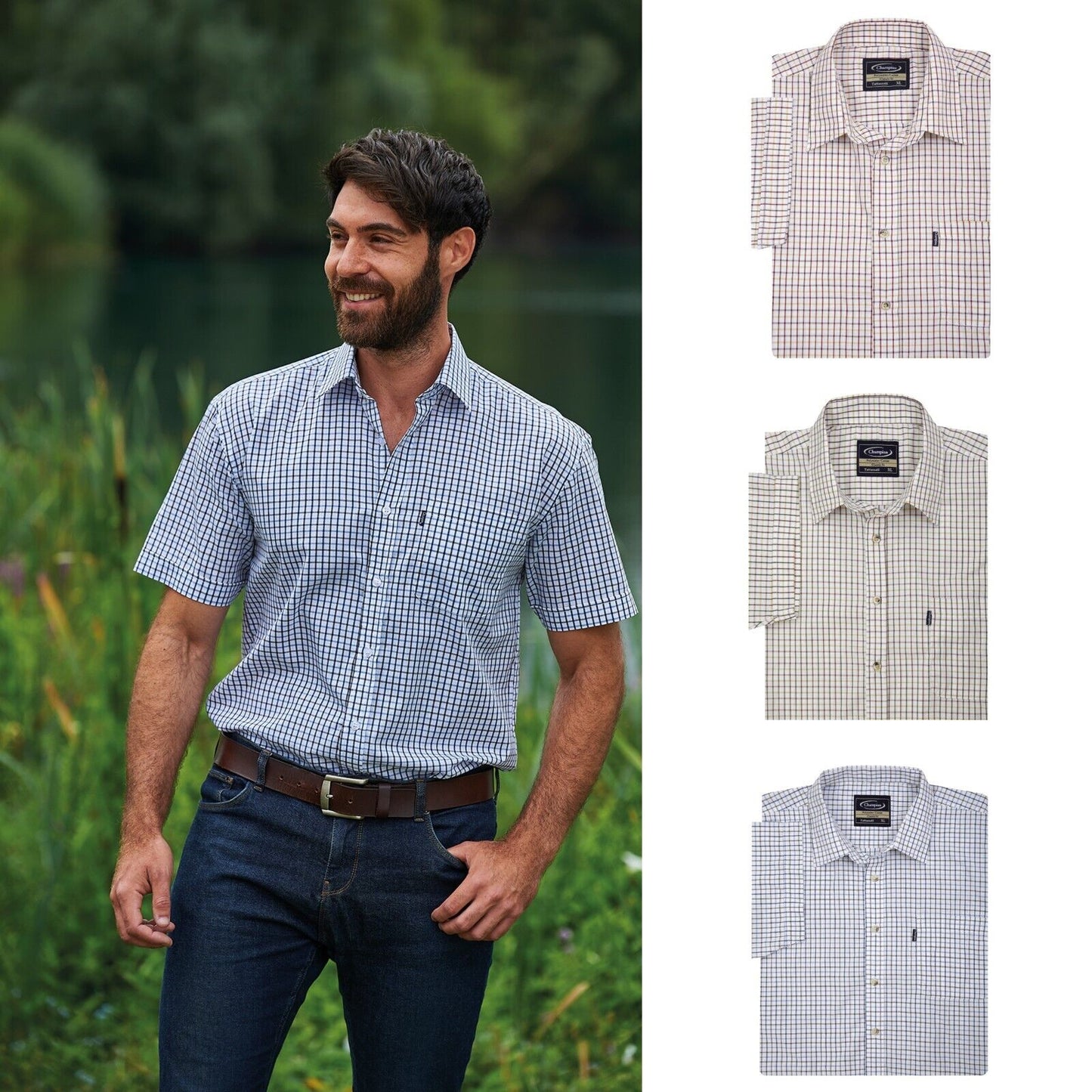 Mens Champion Short Sleeve Tattersall Shirt | Yarn Dyed Countrywear Check-shirt