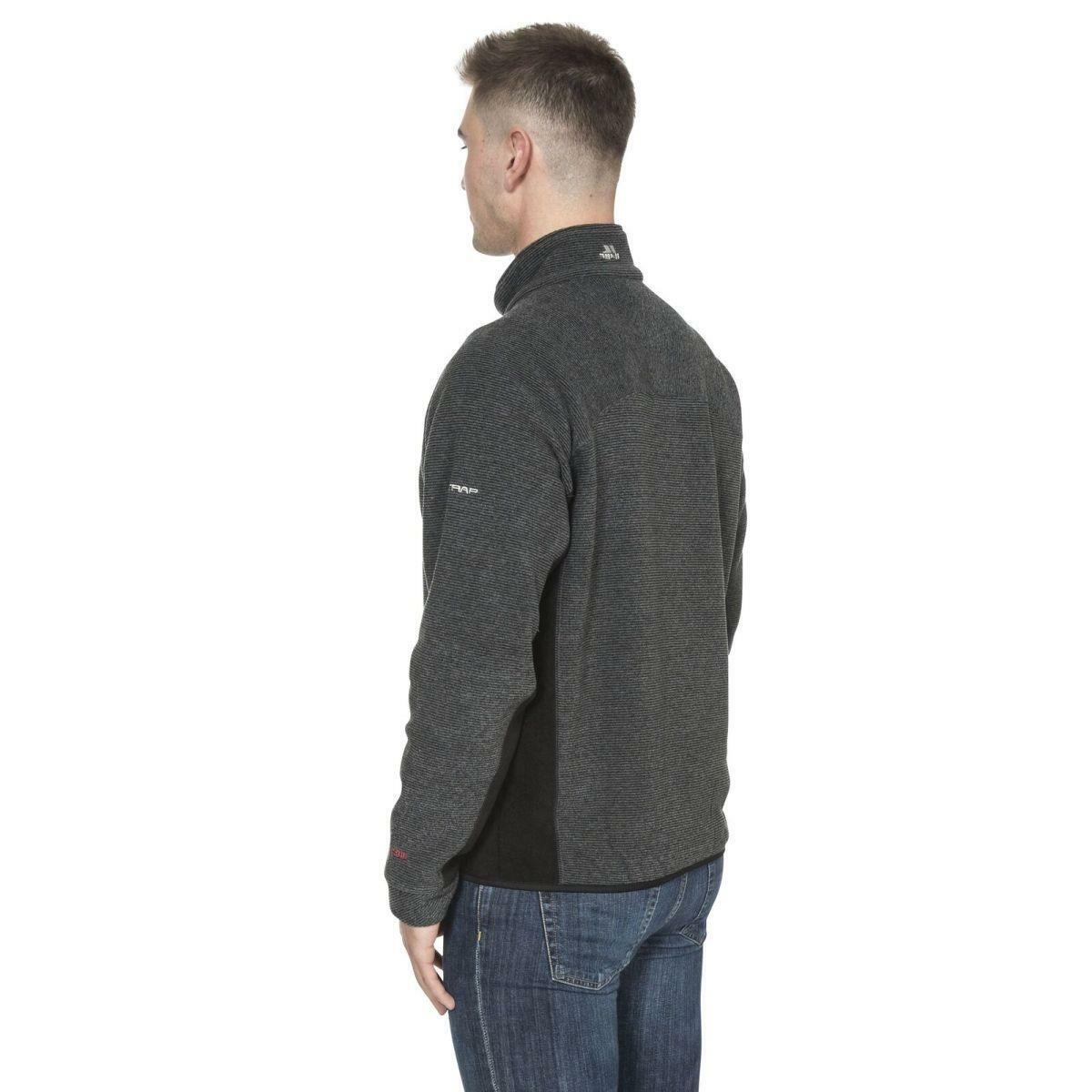 Mens Trespass Jynx Heavyweight Full Zip Fleece Jacket with Rib Effect