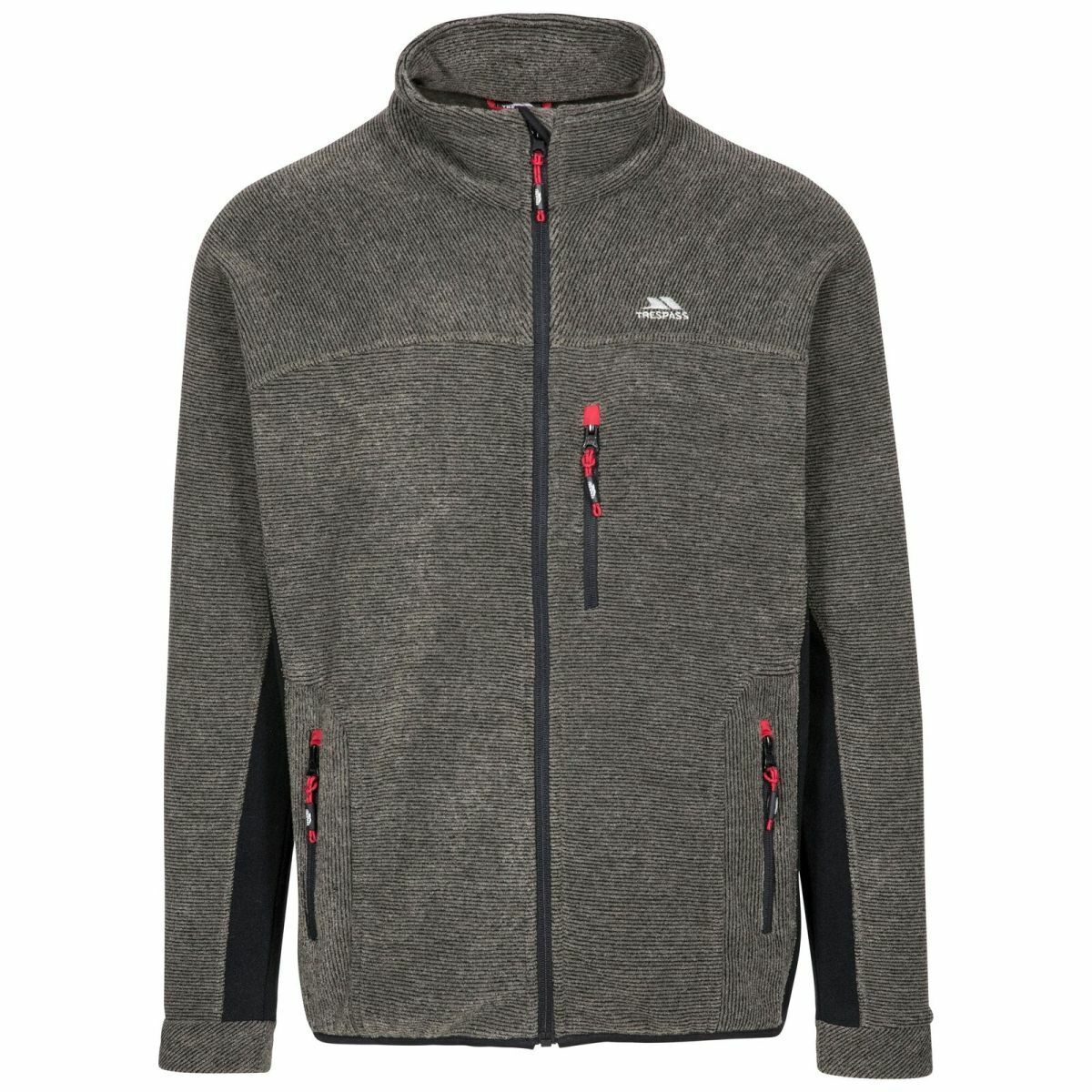 Mens Trespass Jynx Heavyweight Full Zip Fleece Jacket with Rib Effect