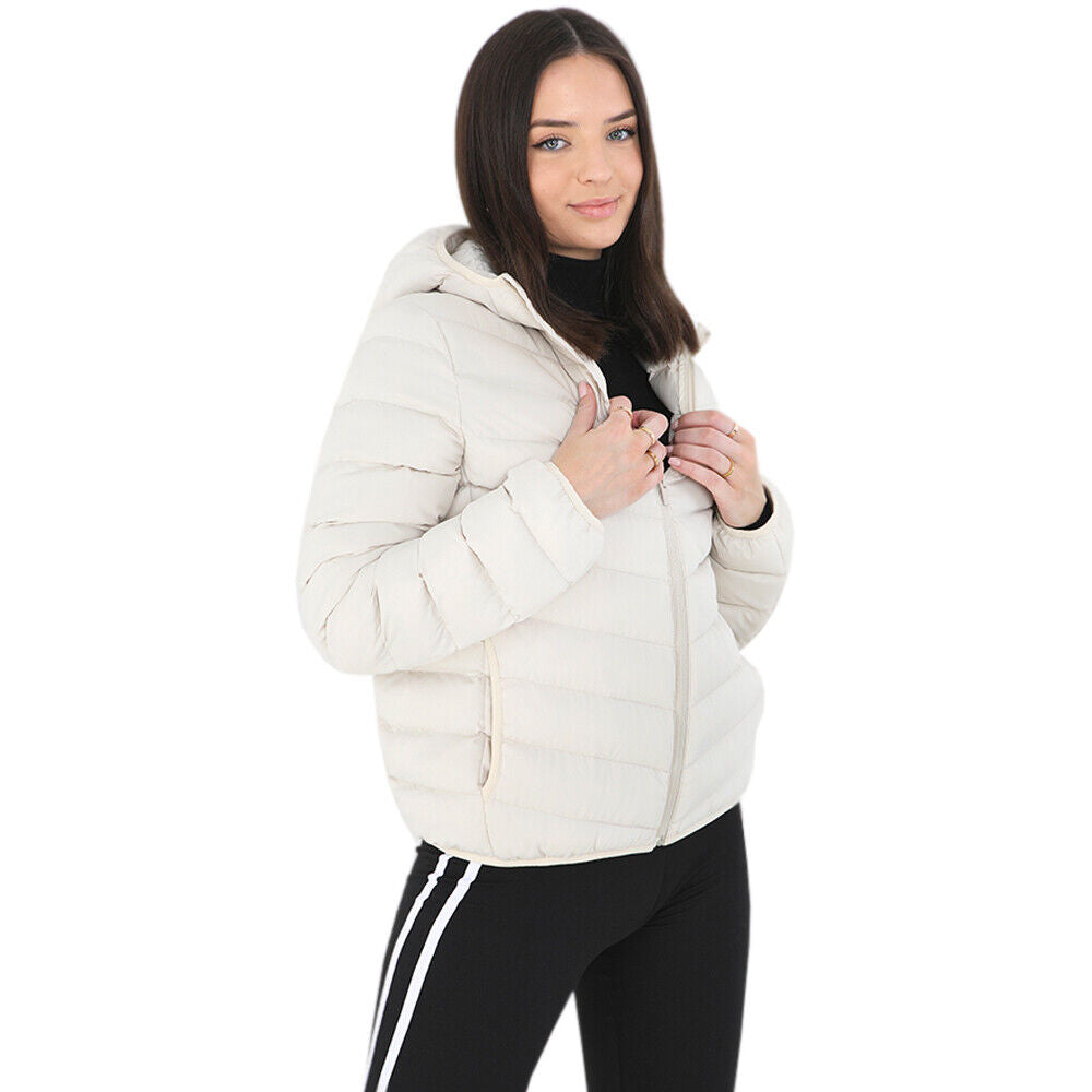 Ladies Brave Soul Grant Padded Hooded Puffer Jacket with DTM Trims