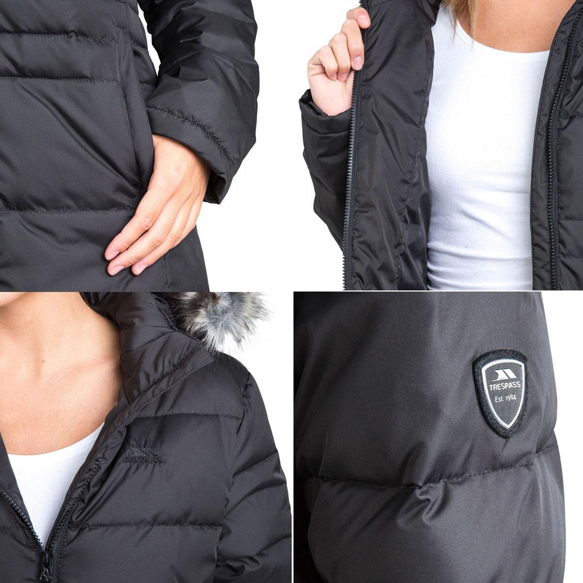 Trespass Phyllis Ladies Long Length Down Parka Coat Jacket