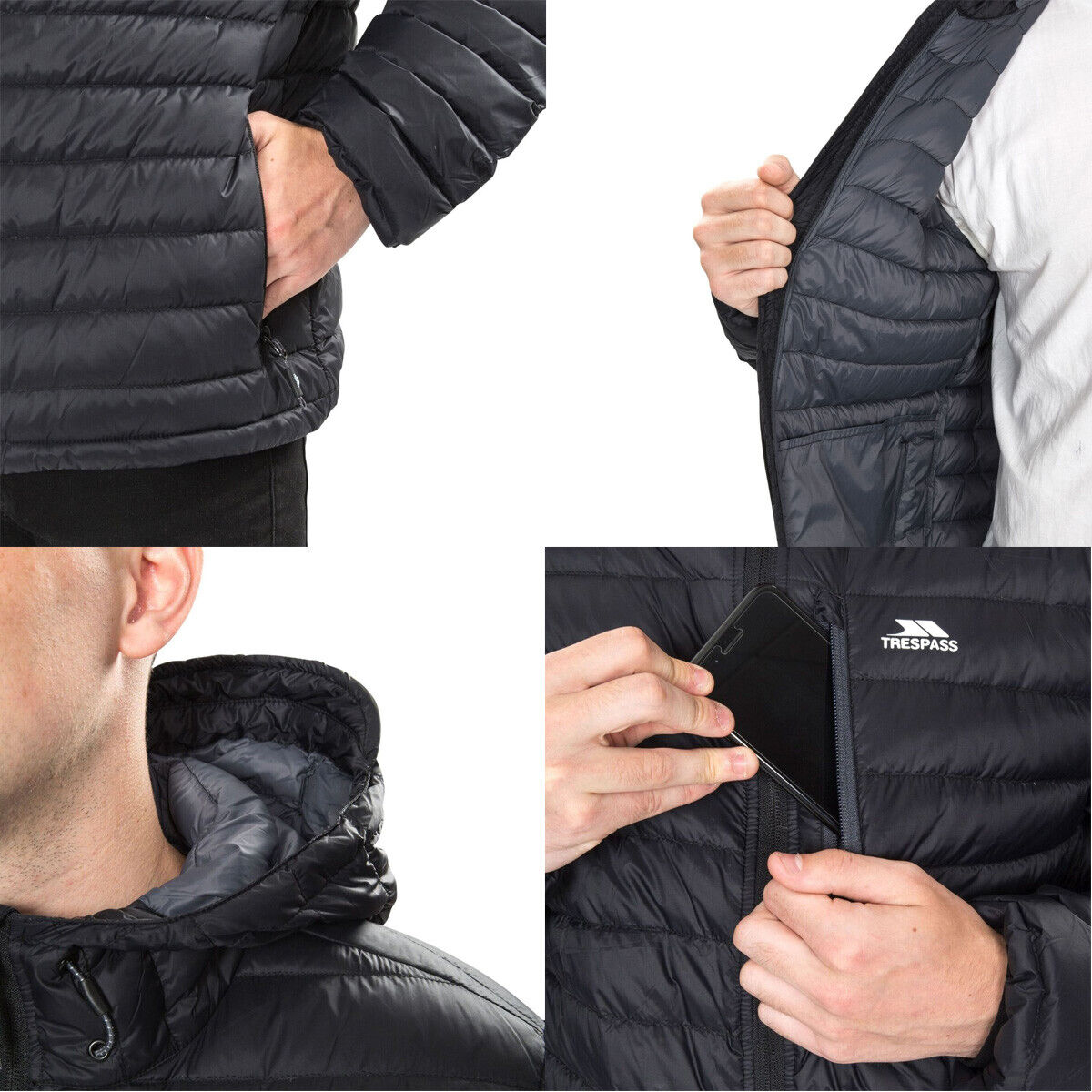 Mens Trespass Digby Packaway Down Jacket Lightweight Padded Coat