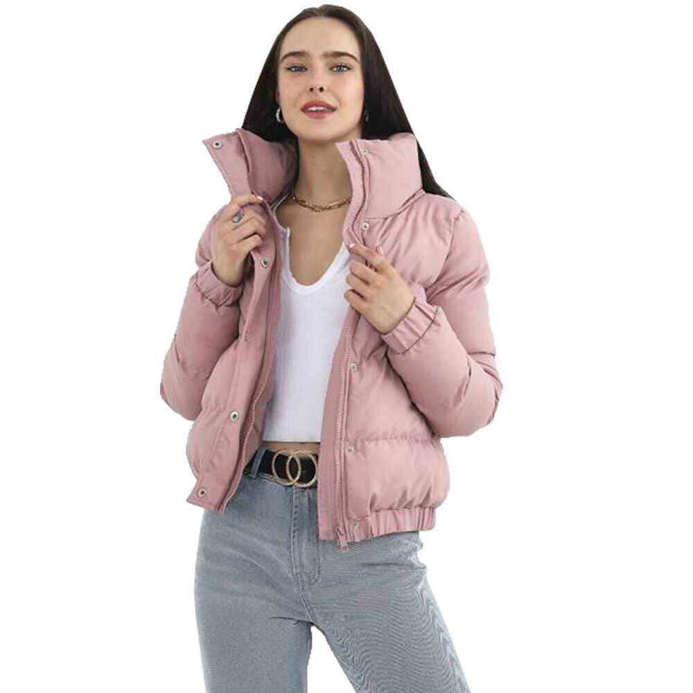 Ladies Brave Soul SLAY Padded Short Length Puffer Jacket with Large Collar