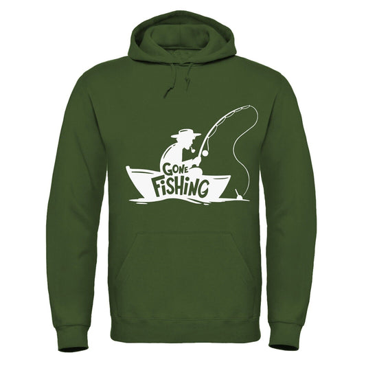Gone Fishing Hoody Angling Hooded Top Clothing Gift Printed Sweatshirt Hoodie