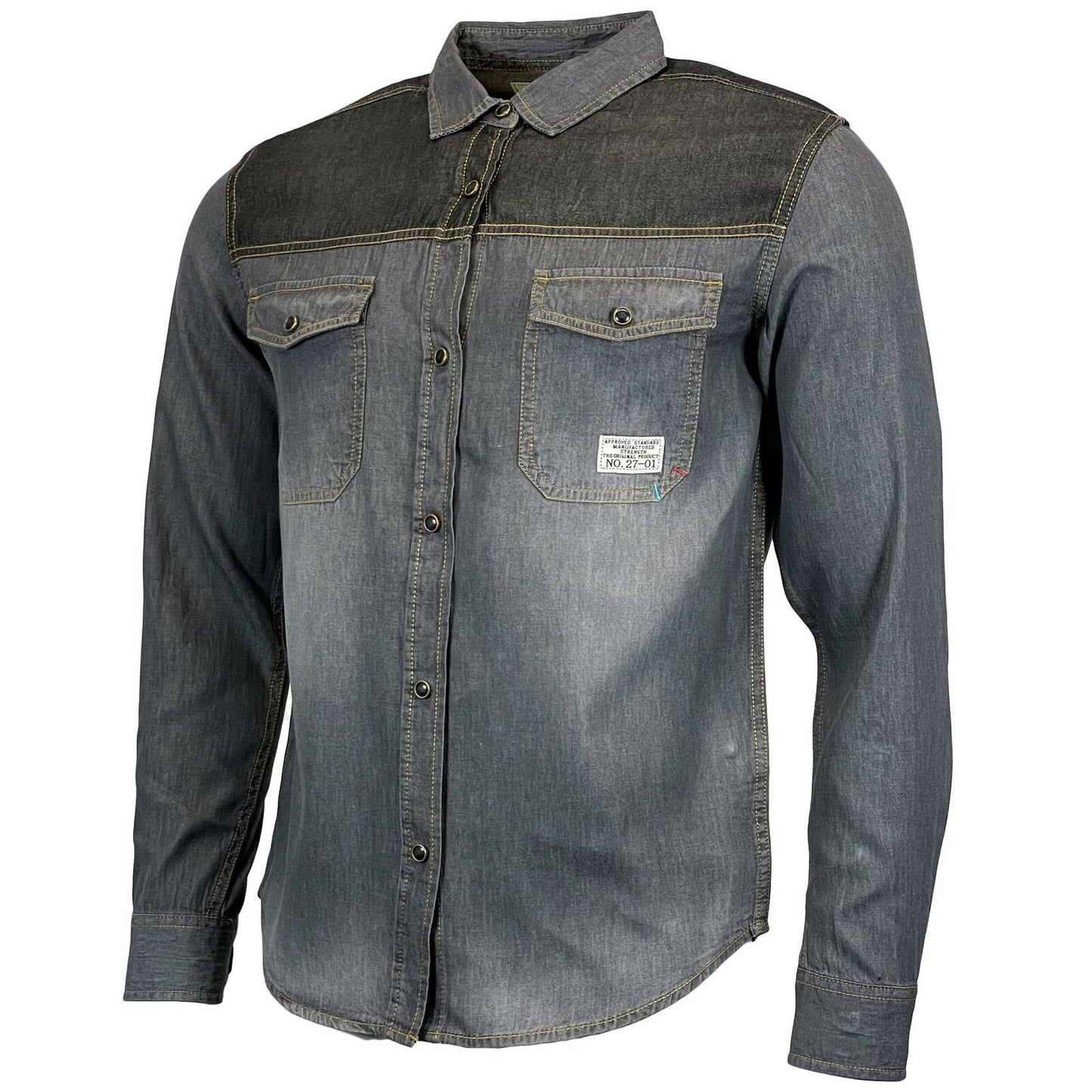 Mens Jack South Long Sleeved Contrast Denim Shirt