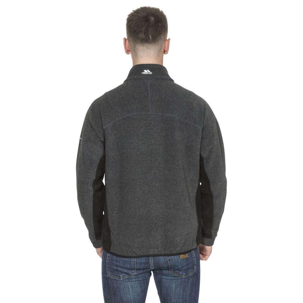 Mens Trespass Jynx Heavyweight Full Zip Fleece Jacket with Rib Effect