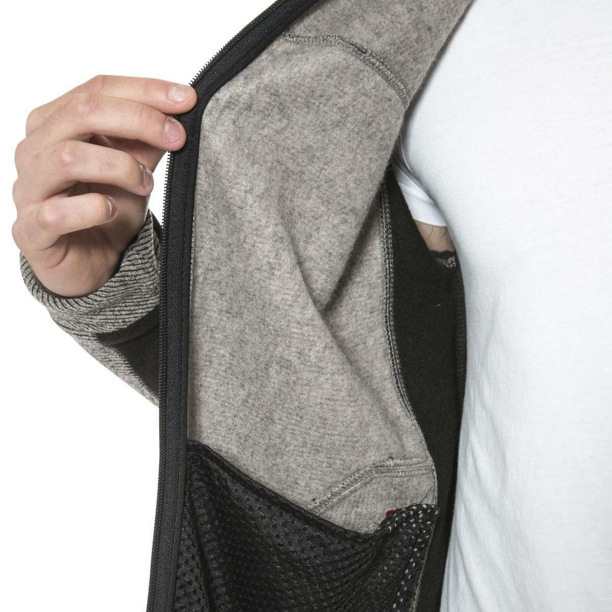 Mens Trespass Jynx Heavyweight Full Zip Fleece Jacket with Rib Effect