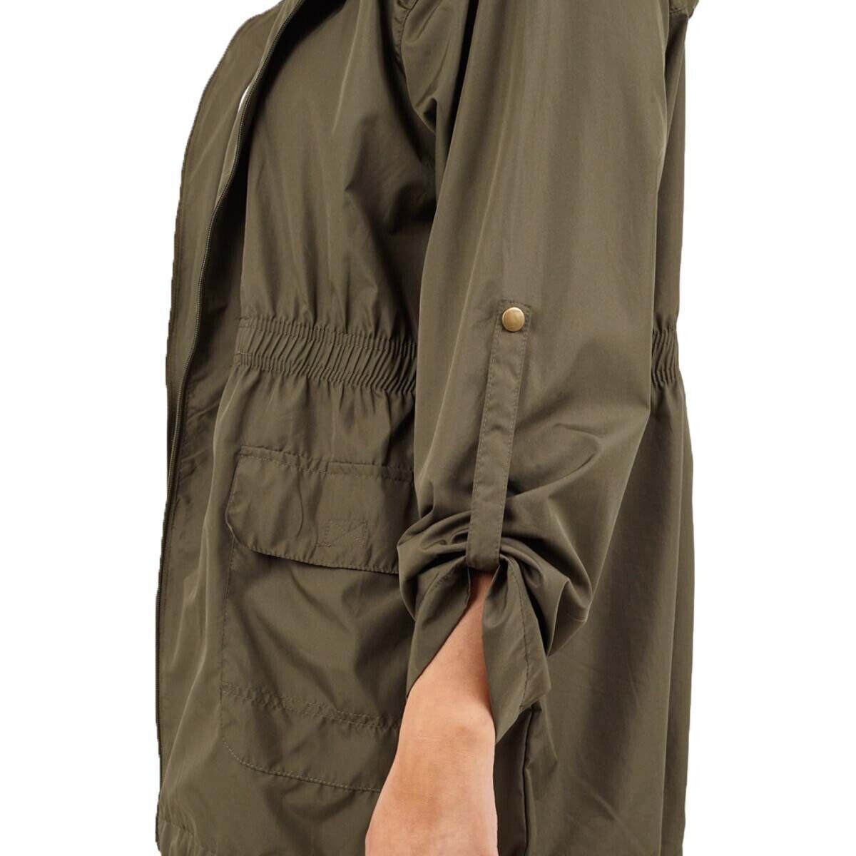Ladies Brave Soul RAVEPLAIN Regular & Plus Size Showerproof Mac Detachable Hood