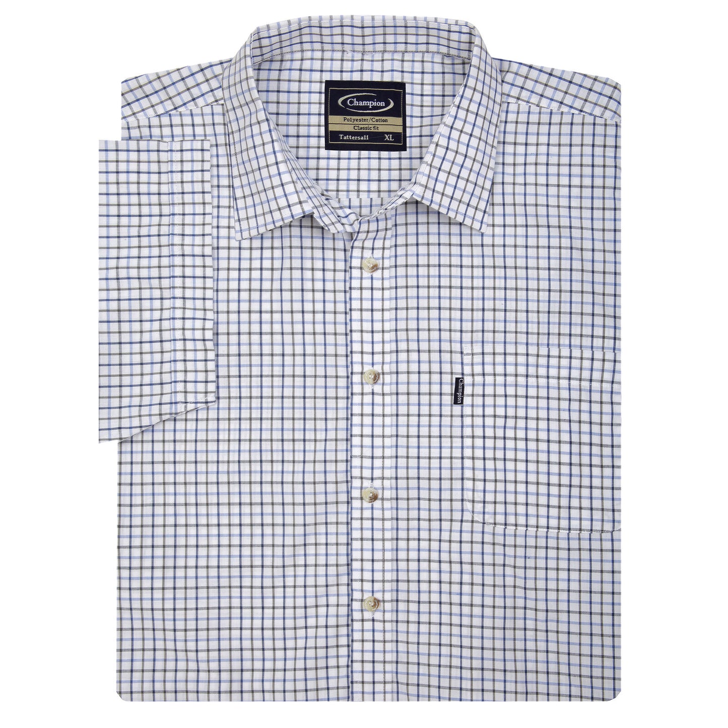 Mens Champion Short Sleeve Tattersall Shirt | Yarn Dyed Countrywear Check-shirt