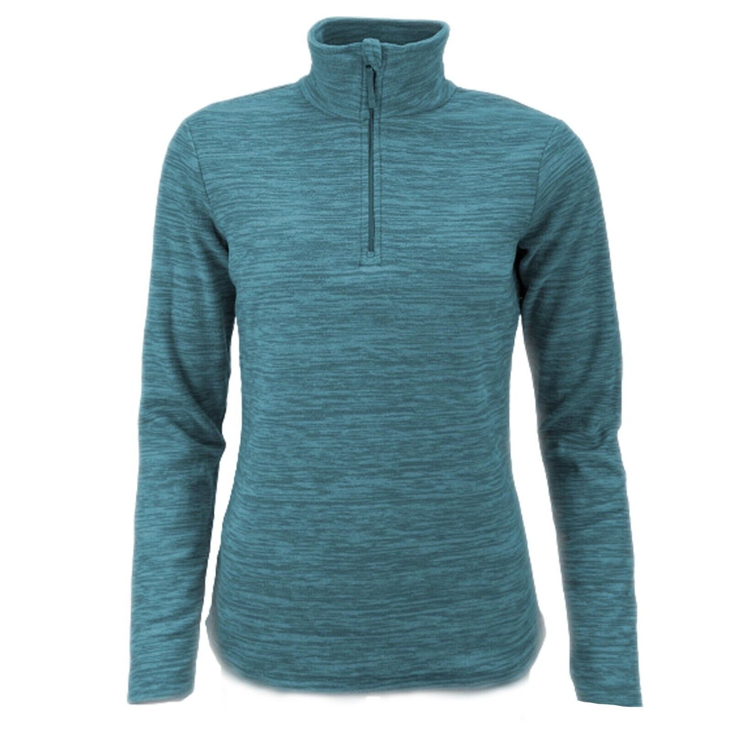 Women’s Melange Zip Neck Lightweight Fleece Top | Microfleece Warm Baselayer