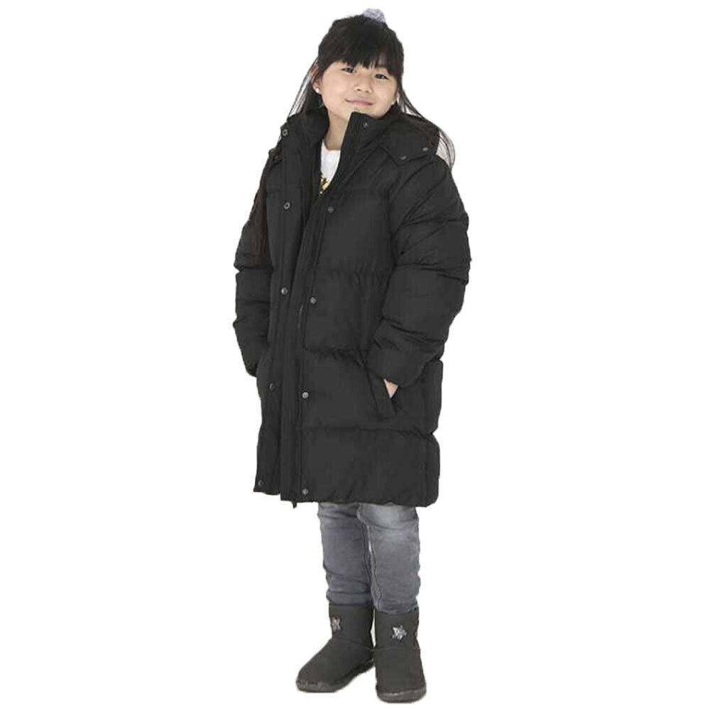 Girls Brave Soul Bunny Padded Hooded Long Length School Jacket