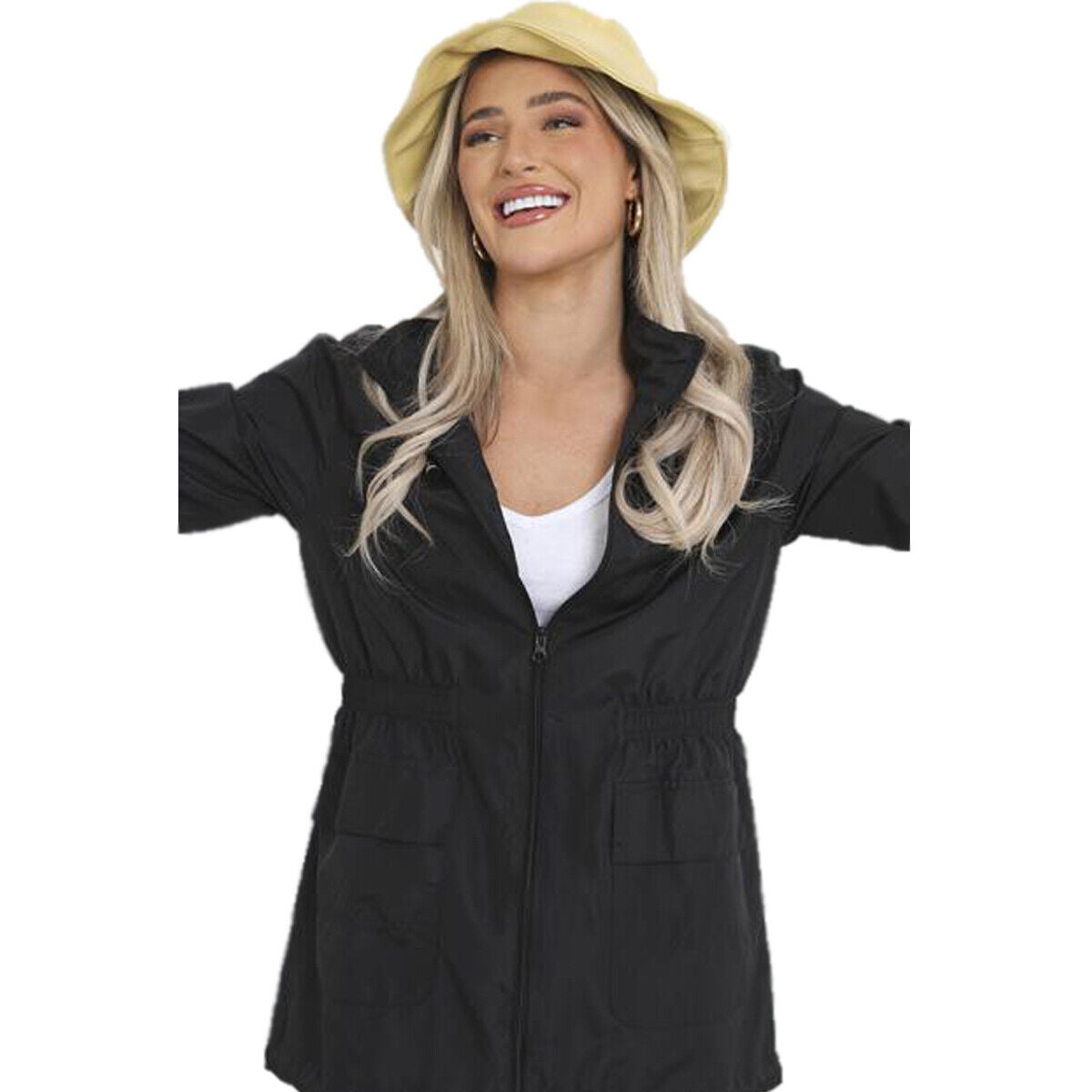 Ladies Brave Soul RAVEPLAIN Regular & Plus Size Showerproof Mac Detachable Hood