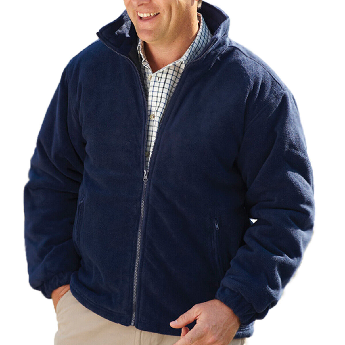 Mens Champion Glen Quilted Winter Warm Coat Padded Anti-pill Fleece Jacket