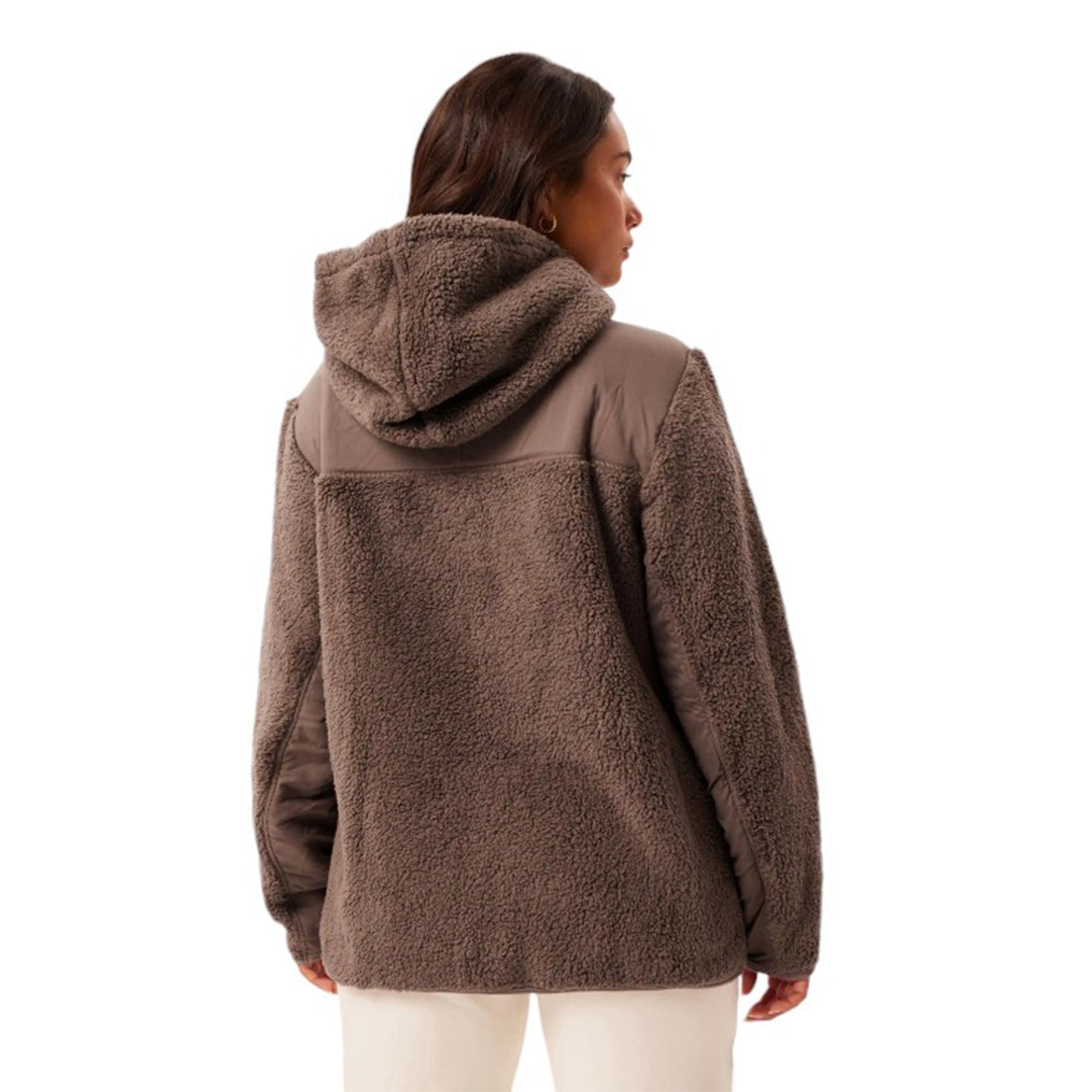 Ladies Teddy Bear Sherpa Fleece Hooded Jacket