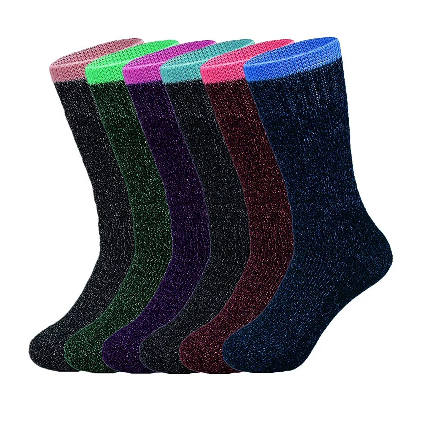 Ladies Winter Warm 2.13 Tog Heated Thermal Socks - Pack of 6