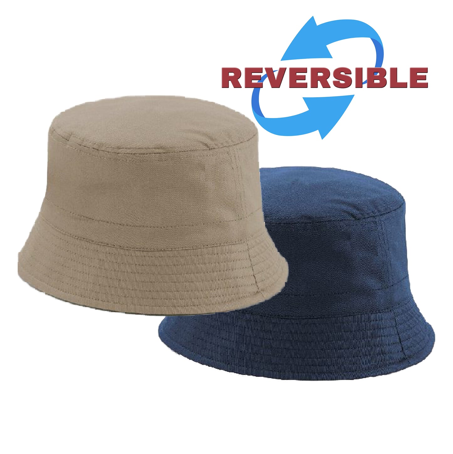Adults Cotton Reversible Bucket Hat Summer Fishing Safari Sun Hat