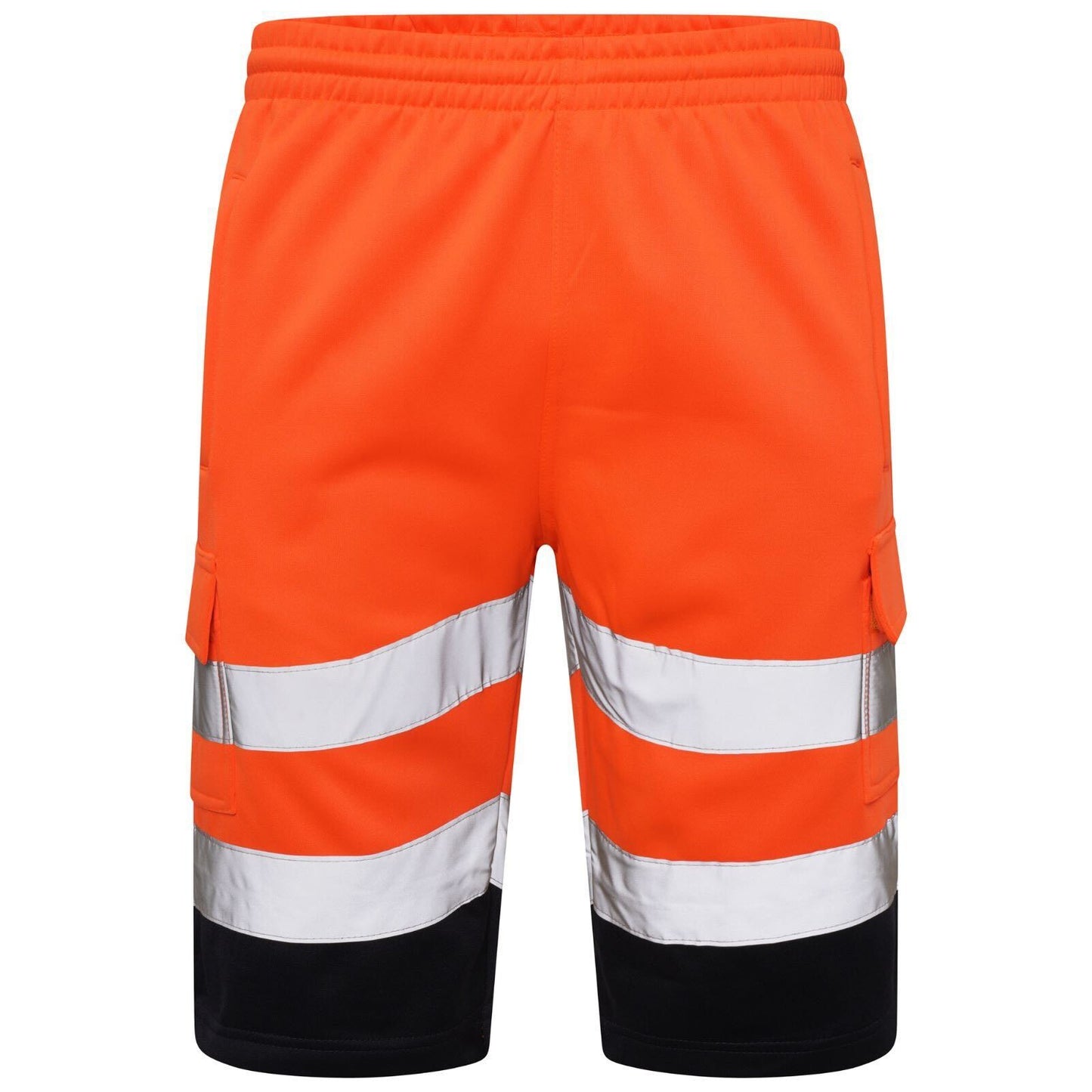 Mens Hi Vis Reflective Safety Cargo Fleece Shorts